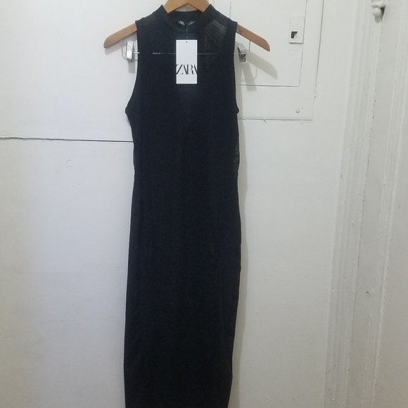 NWT CONTRASTING TULLE BLACK DRESS. - Picture 5 of 7